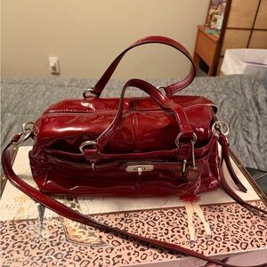 Coach Glossy Red Satchel